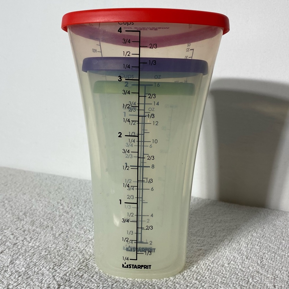 5/$35 Starfrit Progressive International Measuring Cup Containers Trio With Lids